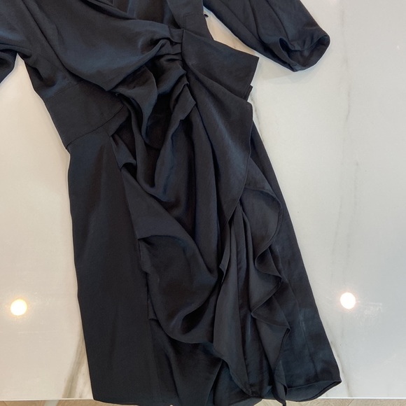 Allsaints brand new with tags on it black wrap dress with side zipper - Picture 7 of 14